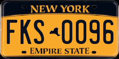NY license plate FKS0096