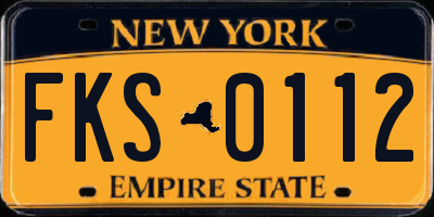 NY license plate FKS0112