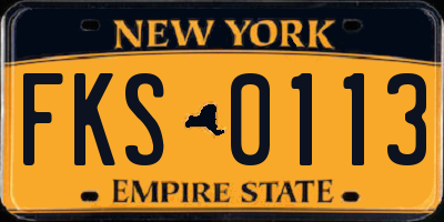 NY license plate FKS0113