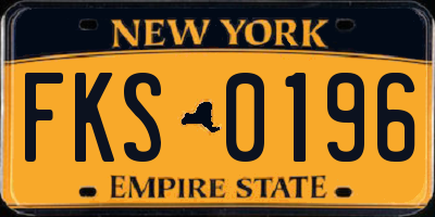 NY license plate FKS0196
