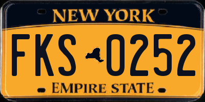 NY license plate FKS0252