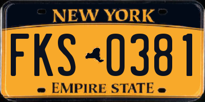 NY license plate FKS0381
