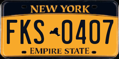 NY license plate FKS0407