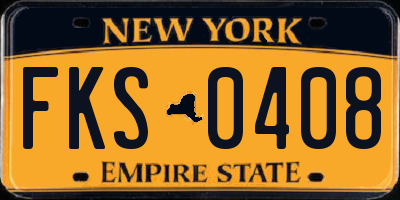 NY license plate FKS0408