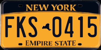 NY license plate FKS0415