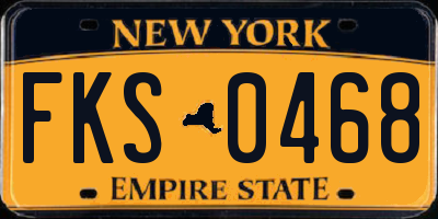 NY license plate FKS0468