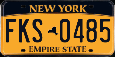 NY license plate FKS0485