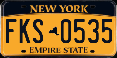 NY license plate FKS0535