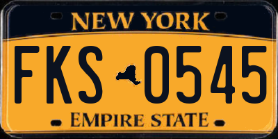 NY license plate FKS0545