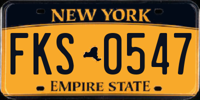 NY license plate FKS0547