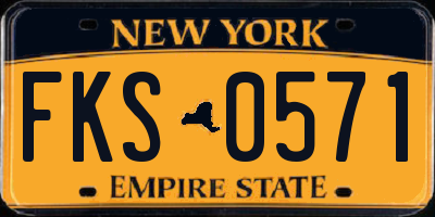 NY license plate FKS0571