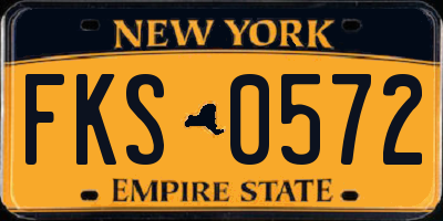 NY license plate FKS0572