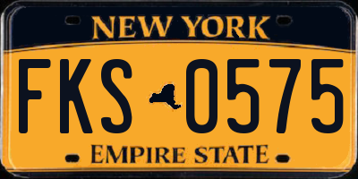 NY license plate FKS0575