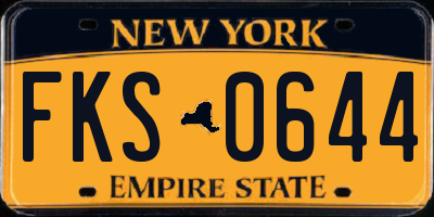 NY license plate FKS0644