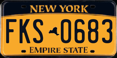 NY license plate FKS0683