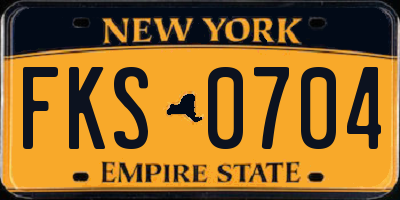 NY license plate FKS0704