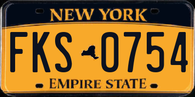 NY license plate FKS0754