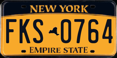 NY license plate FKS0764