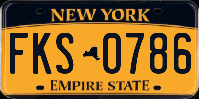 NY license plate FKS0786