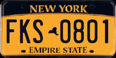 NY license plate FKS0801