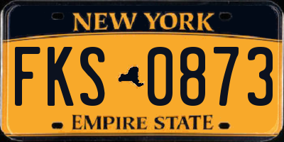 NY license plate FKS0873
