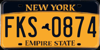 NY license plate FKS0874