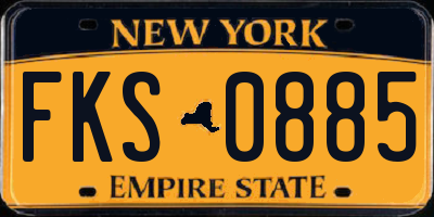 NY license plate FKS0885