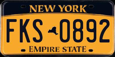 NY license plate FKS0892