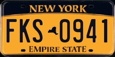 NY license plate FKS0941