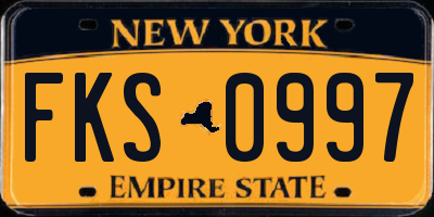 NY license plate FKS0997