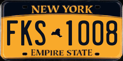 NY license plate FKS1008