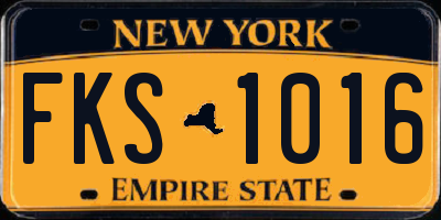 NY license plate FKS1016