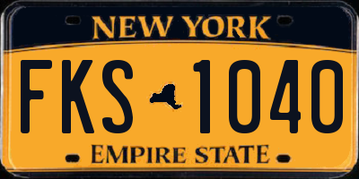 NY license plate FKS1040