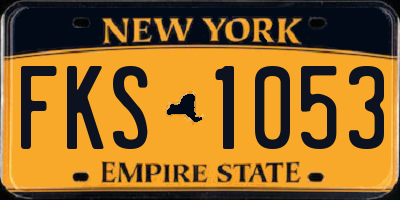 NY license plate FKS1053