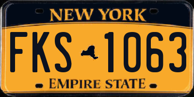 NY license plate FKS1063