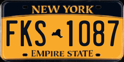 NY license plate FKS1087