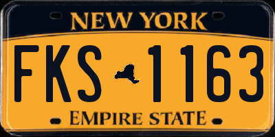 NY license plate FKS1163