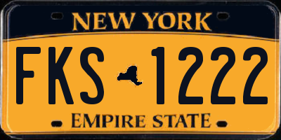 NY license plate FKS1222