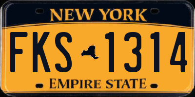 NY license plate FKS1314