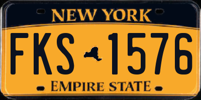 NY license plate FKS1576