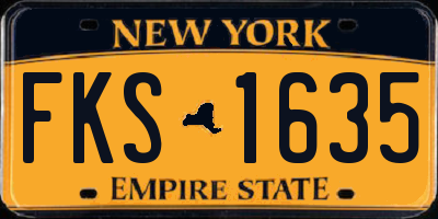 NY license plate FKS1635
