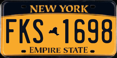 NY license plate FKS1698