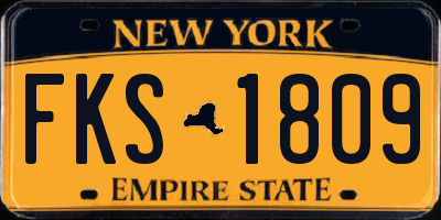 NY license plate FKS1809
