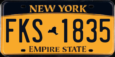 NY license plate FKS1835