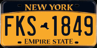 NY license plate FKS1849