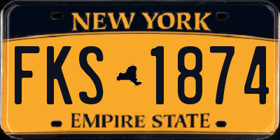 NY license plate FKS1874