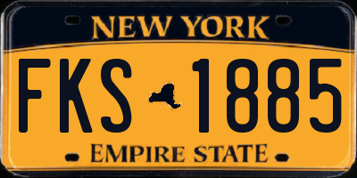 NY license plate FKS1885