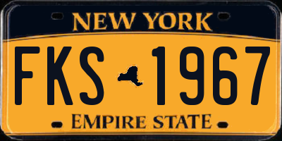 NY license plate FKS1967