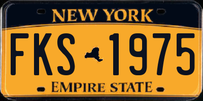 NY license plate FKS1975
