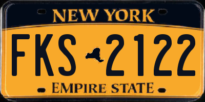 NY license plate FKS2122